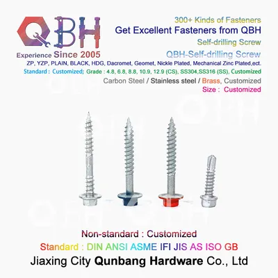 Qbh Specical Zp/Yzp/Bzp/Plain/Black/HDG/PTFE/Nickle Plated SDS Screws