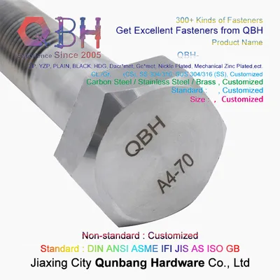 Qbh Stainless Steel Bolt DIN933 A4-70