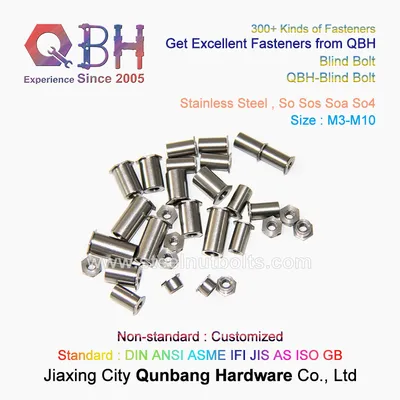 Qbh Stainless Steel So Sos Soa So4 M3 to M40 Self-Clinching Thru-Hole Female Threaded Standoffs