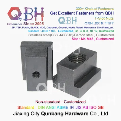 Qbh Standard Black JIS B 1167 T-Slot Nuts