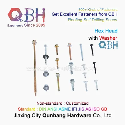 Qbh Standard Customized Black Zinc HDG Heat Treatment Dacromet Geomet Galvanized Nickel-Plated Plated Steel Roofing Machine Self Tapping Drilling Screw