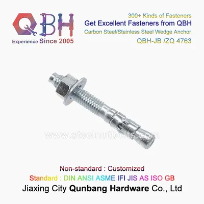 Qbh Standard Customized Construction Buliding Material Carbon Stainless Steel and Zinc Plated Jb /Zq 4763 Bolt Wedge Concrete Anchor Formwork