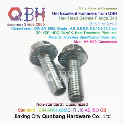 Qbh Standard Customized Non-Standard DIN6921 M5~M24 Flange Bolts Motobike Motorcycle Electric Tyre Fixture Fastener Bike Bicycle Parts