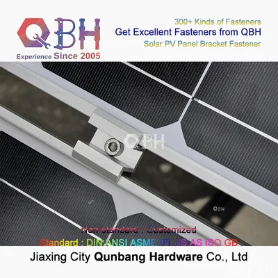 Qbh Standard & Customized Solar Mounting Structures Profile Solar Panel Framed Frameless PV Photovoltaic Parts Aluminum Alloy Fastener for Solar Panel