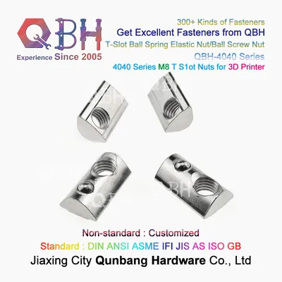 Qbh Standard M8 Customized 4040 Series 3D Printer Printing Machine Spare Parts T-Slot Elastic Ball Spring Screw Nuts
