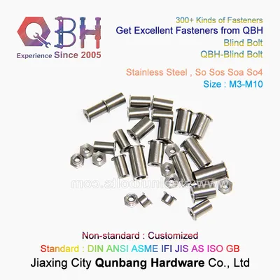 Qbh Thru-Hole Internal Negative Female Thread Self-Clinching Customized Hexagon Hexagonal Hex Stainless Steel SS304/SS316 Insert Blind Hollow Clinch Rivet