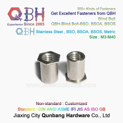 Qbh Thru-Hole Thread Self-Clinching Customized Socket Stainless Steel SS304/SS316 Blind Hollow Clinch Threaded Insert Rivet