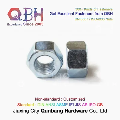 Qbh Uni 5587 / ISO 4033 Zp Wzp Bzp Wbzp Bwzp Z.P. W.Z.P. B.Z.P. W.B.Z.P. B.W.Z.P. Class 6/8/10 M3-M80 Carbon Steel Uni5587/ISO4033 Hexagonal Hexagon Hex Nuts