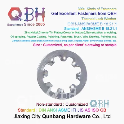 Qbh Valve Repair Replacement Fastener Component Internal External Toothed Tooth Teeth Serrated Washer Spare Parts