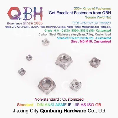 Qbh Welding Square Nuts Stainless Steel 304 A2-70 M2 Square Nut