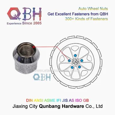 Qbh Wholesale Standard OEM ODM Customized Parts Wheel Nut Automobile Fasteners