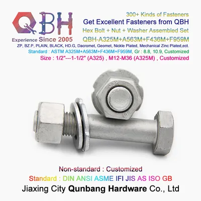 Qbh in Stock Low Inventory 10%off ASTM A325m Hex Bolt +A563m Nut + F436m F959m Flat Washer Assembly