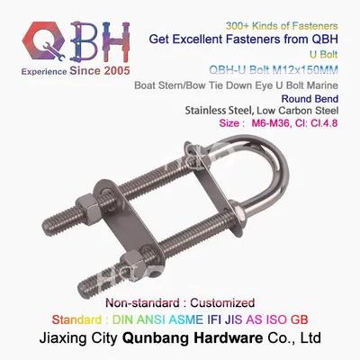 Ship Marine Watercraft Pipe Supporting Stainless Steel U Bend Stud 1/2