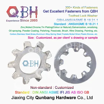 Stainless Steel Architectural Furniture Parts Countersunk Internal Serrated Toothed Metal Special Lock Washer