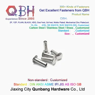 Stainless Steel Flat Head Half Rivet DIN6792