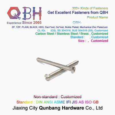 Stainless Steel Slotted Flat Head Bolt Screw