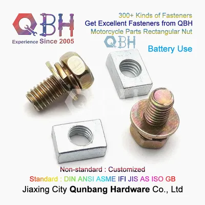 in Qbh 4.8 Plain M5 M6 Metal Carbon Steel Rectangular Spare Autocycle Motor Motorbike Motorcycle Battery Bolts Nuts Fittings Accessories Units Parts List