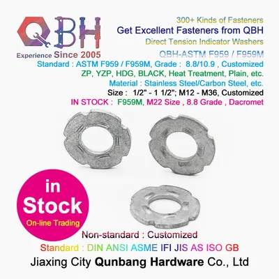 in Stock Qbh Steel Structure Prefabricated Building ASTM F959/F959m Washer Direct Tension Indicator M22 Size 8.8 Grade Dacromet Gaskets for A325/A490 Bolt
